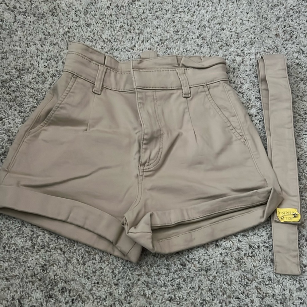 Express super soft shortie extreme high rise short with belt